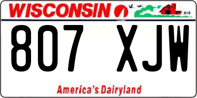 WI license plate 807XJW