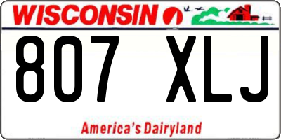 WI license plate 807XLJ