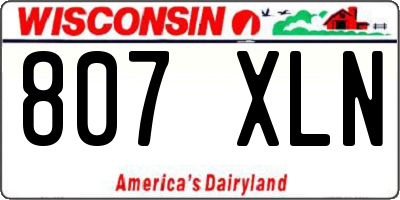 WI license plate 807XLN