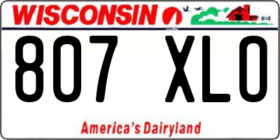 WI license plate 807XLO