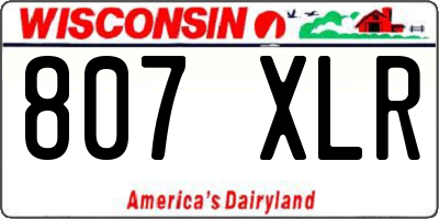 WI license plate 807XLR