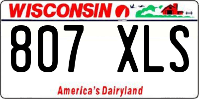 WI license plate 807XLS