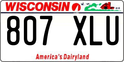 WI license plate 807XLU