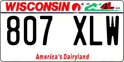 WI license plate 807XLW