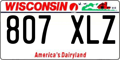 WI license plate 807XLZ