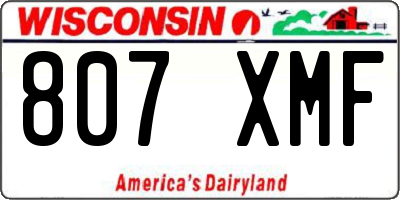 WI license plate 807XMF