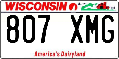 WI license plate 807XMG