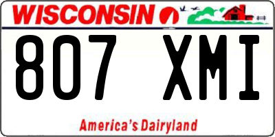 WI license plate 807XMI