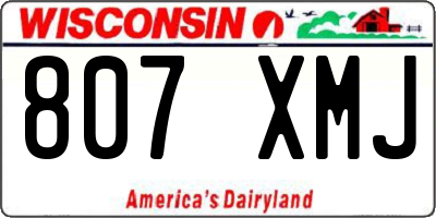 WI license plate 807XMJ