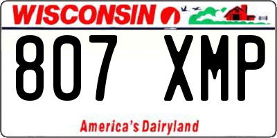 WI license plate 807XMP