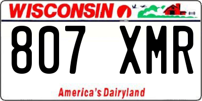 WI license plate 807XMR