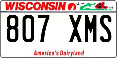WI license plate 807XMS