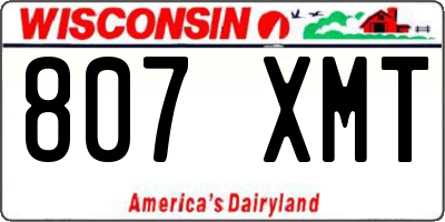 WI license plate 807XMT