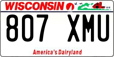 WI license plate 807XMU