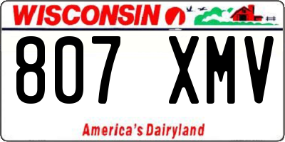 WI license plate 807XMV