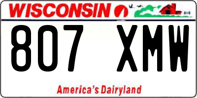WI license plate 807XMW