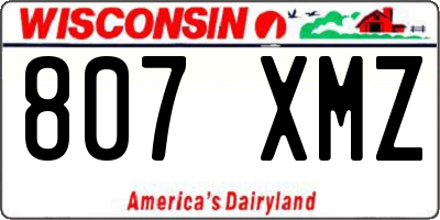 WI license plate 807XMZ