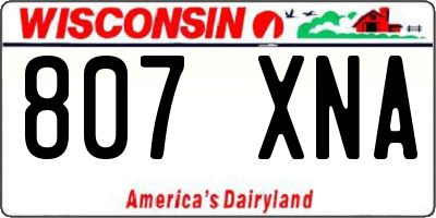 WI license plate 807XNA