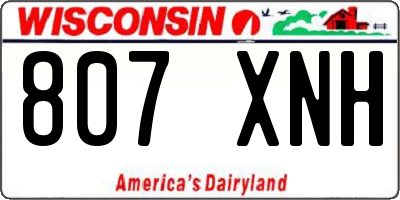 WI license plate 807XNH