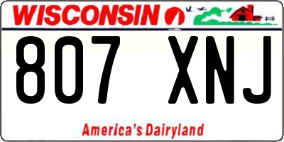 WI license plate 807XNJ