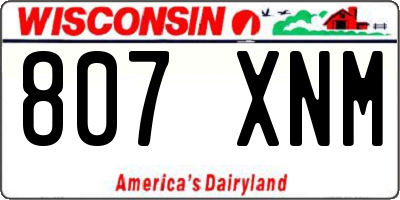 WI license plate 807XNM