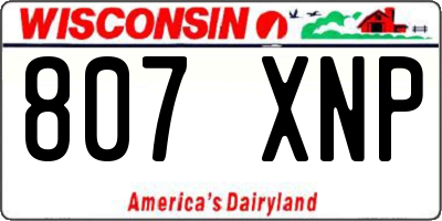 WI license plate 807XNP