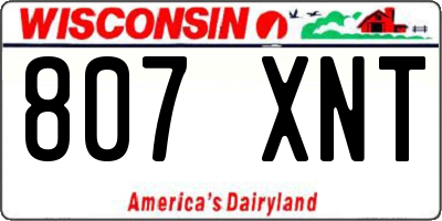 WI license plate 807XNT