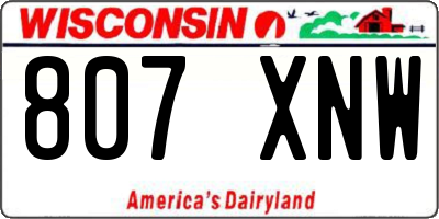 WI license plate 807XNW