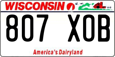 WI license plate 807XOB