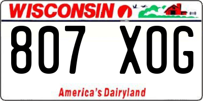 WI license plate 807XOG