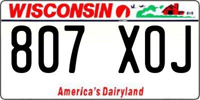 WI license plate 807XOJ