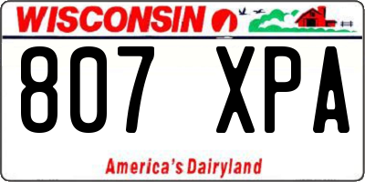 WI license plate 807XPA