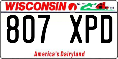 WI license plate 807XPD