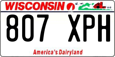 WI license plate 807XPH