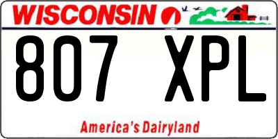 WI license plate 807XPL