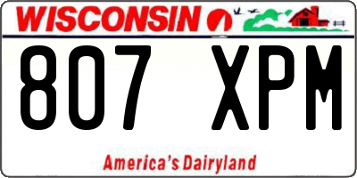 WI license plate 807XPM
