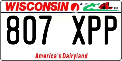WI license plate 807XPP