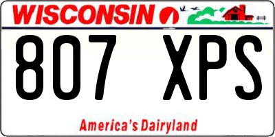 WI license plate 807XPS