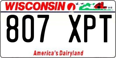 WI license plate 807XPT