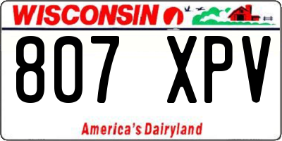 WI license plate 807XPV