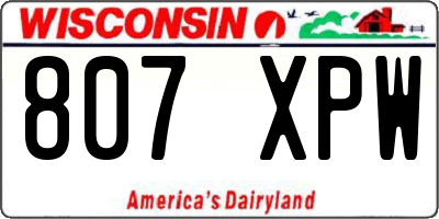 WI license plate 807XPW