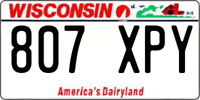 WI license plate 807XPY