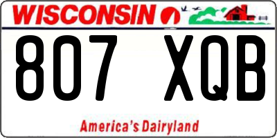 WI license plate 807XQB
