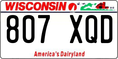 WI license plate 807XQD