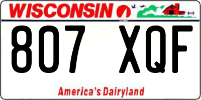 WI license plate 807XQF