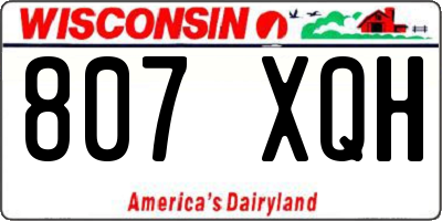 WI license plate 807XQH