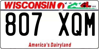 WI license plate 807XQM