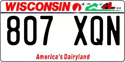 WI license plate 807XQN