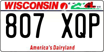 WI license plate 807XQP