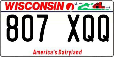 WI license plate 807XQQ